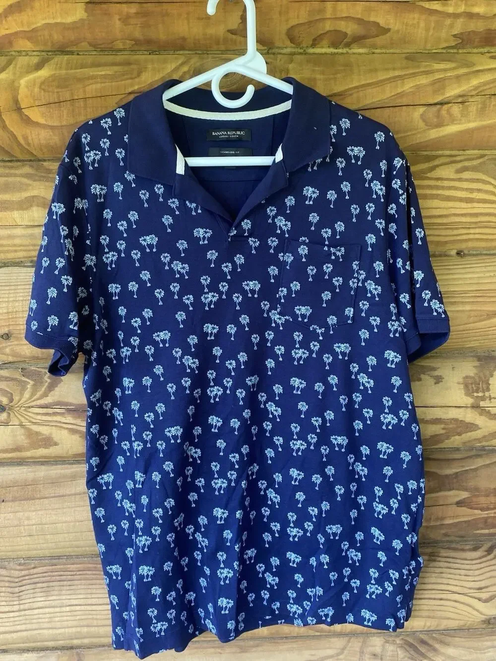 Banana Republic Men's Luxury Touch Blue Polo Shirt Size Large